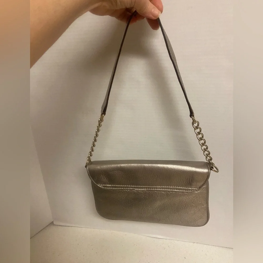 kate spade Metallic Silver Newbury Lane Leather Shoulder Bag
